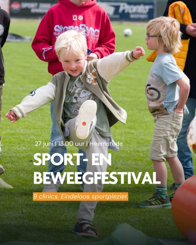 Komen jullie ook sporten? Tijdens het Sport- en Beweegfestival Heemstede kun je op één middag kennismaken met verschillende sporten. Er zijn maar liefst 9 verschillende clinics om uit te proberen! 

Zien we jou daar? ⚽

#SportSupport #heemstede #sportenbewegen #jongenoudinbeweging