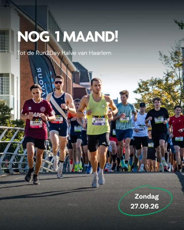 Nog 1 maand tot de Run2Day Halve van Haarlem!

Op 27 september staat Haarlem weer in het teken van hardlopen. De halve marathon is uitverkocht, maar er is nog genoeg keuze! Ga jij voor de 5 km, de SportSupport 10 km ? Ook voor de jongste lopers staan de KidsRun en Kabouterloop op het programma.

Nog niet ingeschreven? Dit is hét moment!

👉 Schrijf je in via halvevanhaarlem.nl