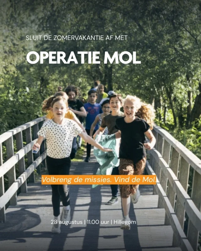 Nog één week zomervakantie in Hillegom, dus die sluiten we goed af!

Op 28 augustus staat Operatie Mol op het programma! Samen met andere kinderen ga je op missie en probeer je erachter te komen wie de Mol is. 

Wie kun je vertrouwen? En lukt het jullie om de Mol te ontmaskeren?

📅 28 augustus
⏰ 11.00 uur
📍 Hillegom

Een mooie afsluiter van de zomervakantie! ☀️

Aanmelden via de link in bio!

#hillegom #operatiemol #sluitdezomervakantieaf #zomervakantie #sportsupport